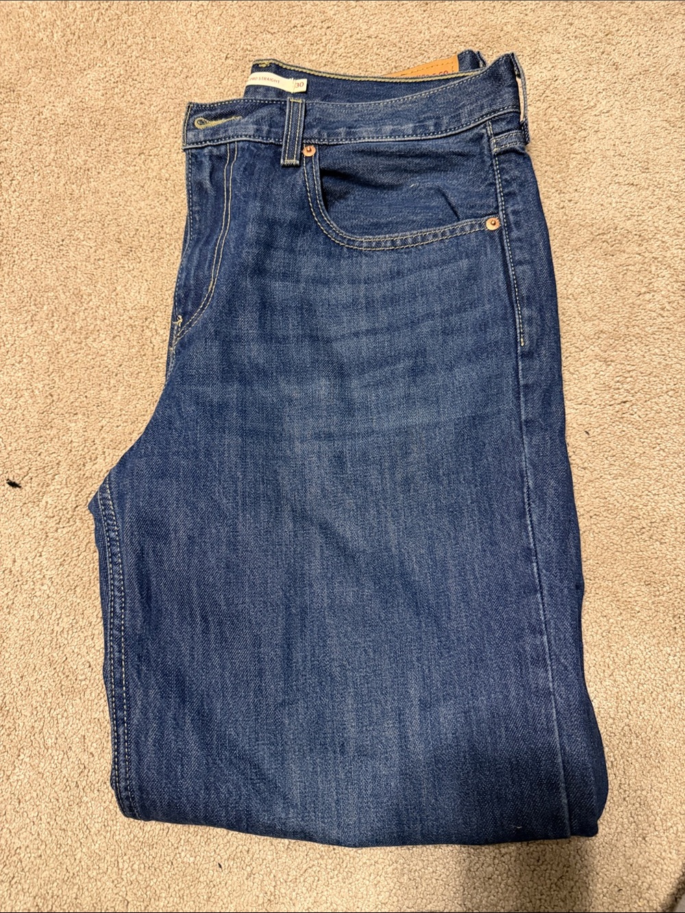 Levi's Men's Straight Jeans in Dark Blue Denim